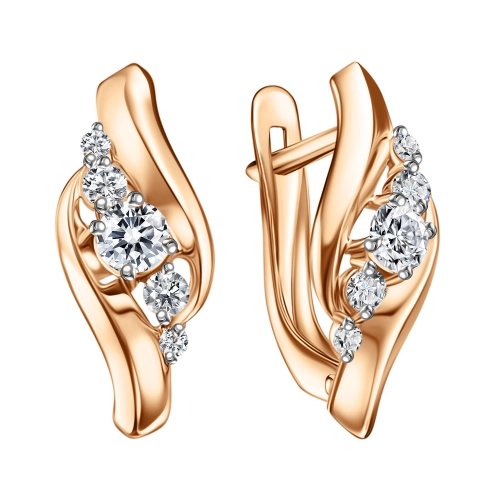 Серьги из золота 585 пробы с фианитами