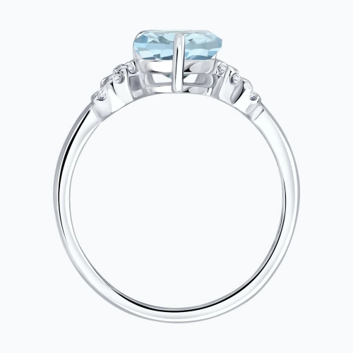 Кольцо из серебра 925 пробы с топазом и фианитами