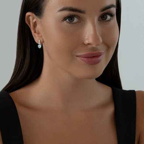 Серьги из серебра 925 пробы с топазами и фианитами