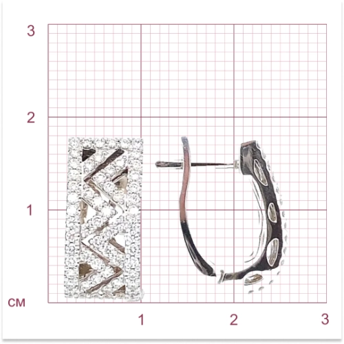 Серьги из белого золота 585 пробы с бриллиантами