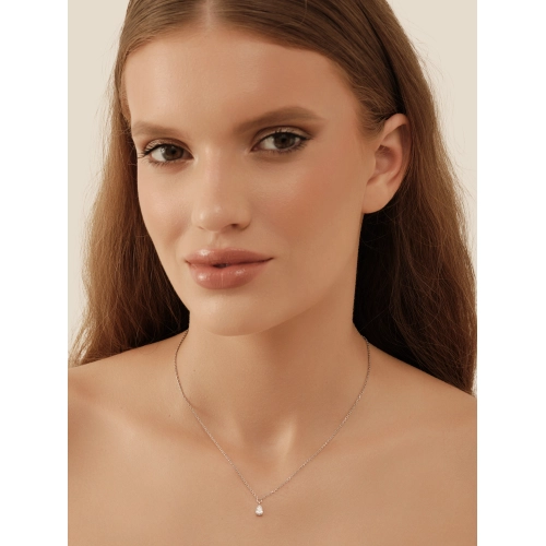 Колье из серебра 925 пробы с фианитами