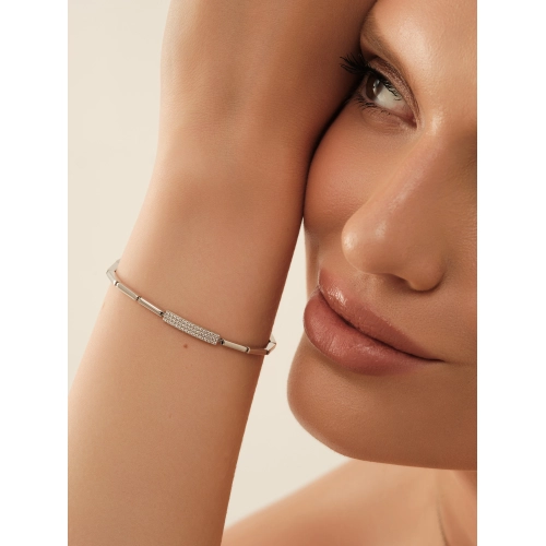 Браслет из белого золота 585 пробы с фианитами