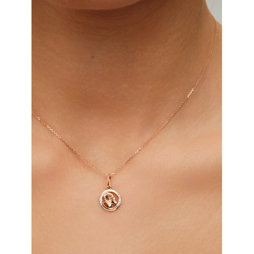 Подвеска Овен из золота 585 пробы с фианитами