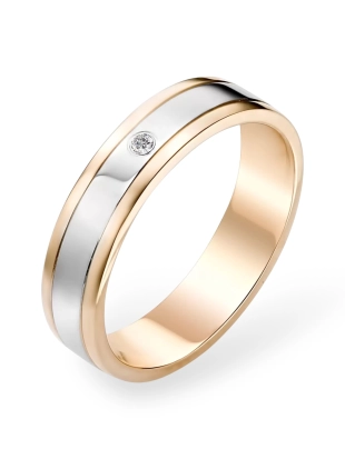 Обручальное кольцо из золота 585 пробы с бриллиантами