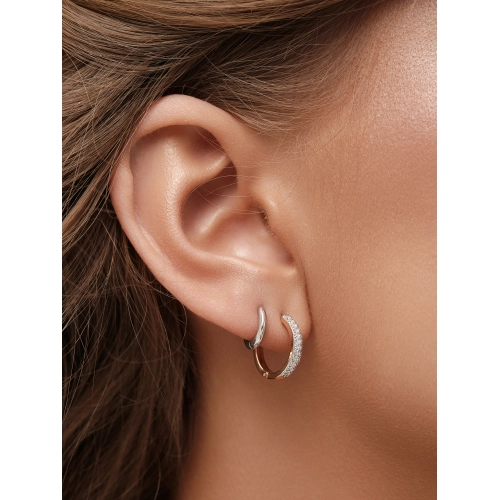 Моносерьга пусета из белого золота 585 пробы