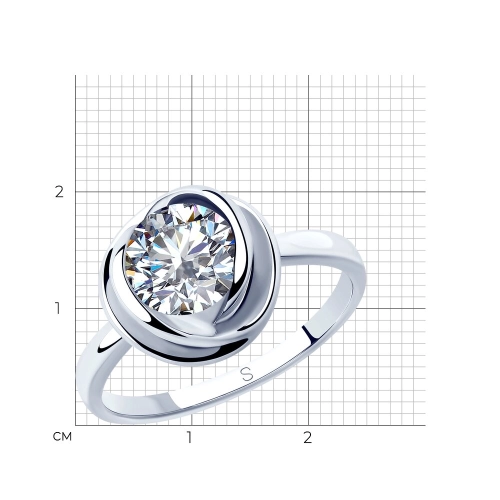 Кольцо из серебра 925 пробы с фианитами