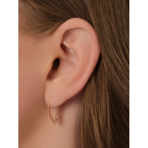 Серьги петельки из золота 585 пробы