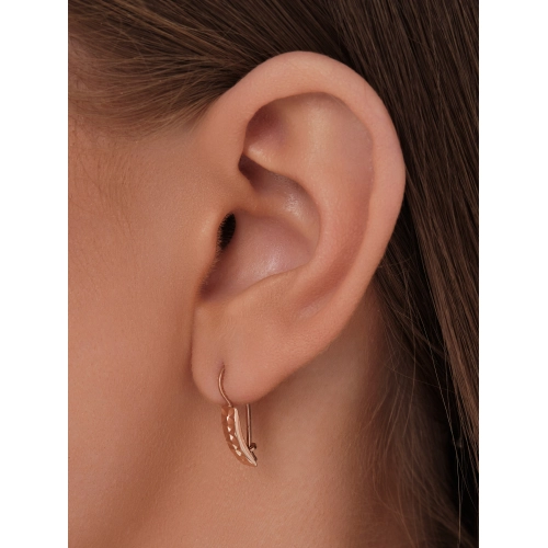 Серьги петельки из золота 585 пробы