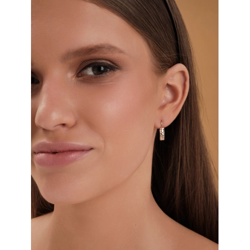 Серьги петельки из золота 585 пробы