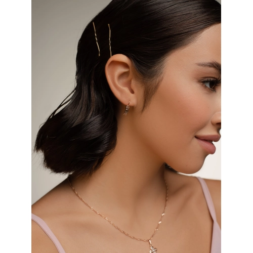 Серьги петельки из золота 585 пробы