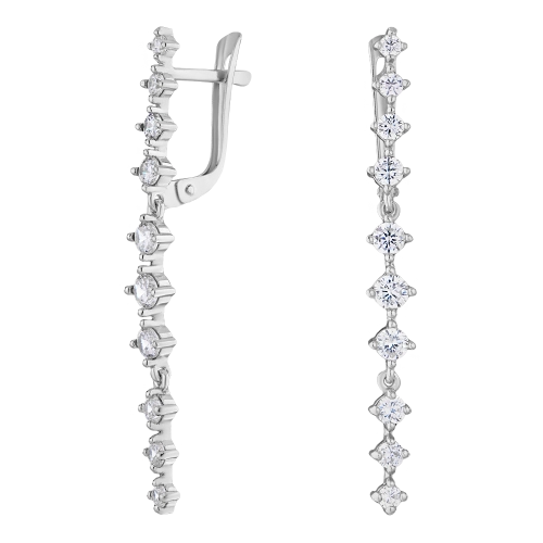 Серьги из серебра 925 пробы с цирконами