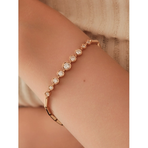 Браслет из золота 585 пробы с фианитами