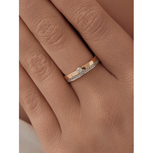 Кольцо из золота 585 пробы с фианитами