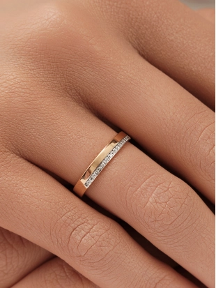 Обручальное кольцо из золота 585 пробы с бриллиантами