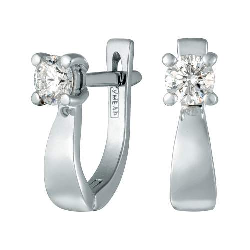 Серьги из белого золота 585 пробы с бриллиантами