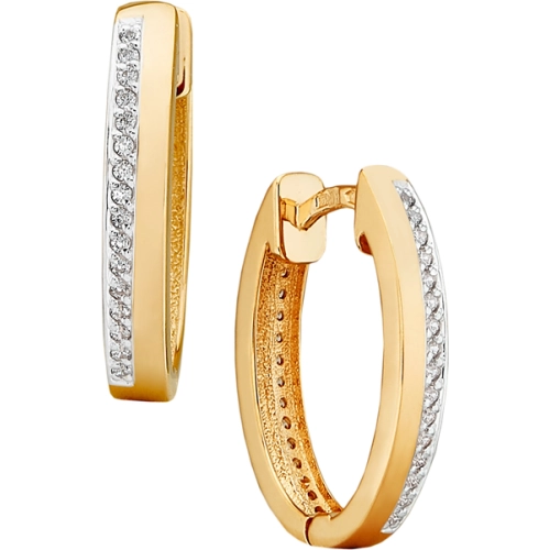 Серьги из золота 585 пробы с фианитами