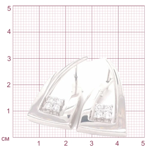 Серьги из белого золота 585 пробы с бриллиантами