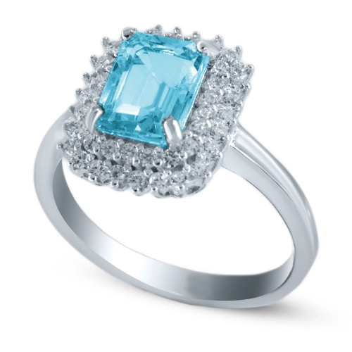 Кольцо из серебра 925 пробы с топазом и фианитами