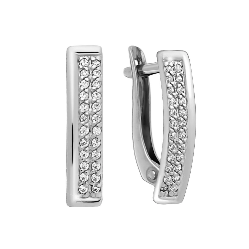 Серьги из серебра 925 пробы с фианитами