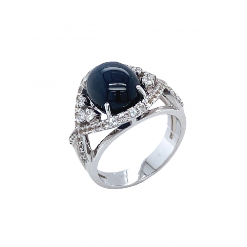Кольцо (585 б) сапфир, бриллиант