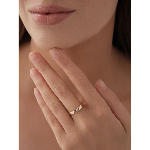 Кольцо из золота 585 пробы с фианитами