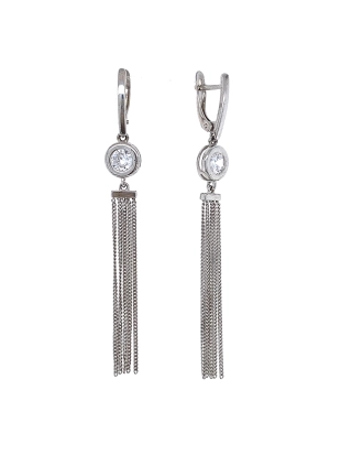 Серьги из серебра 925 пробы с фианитами