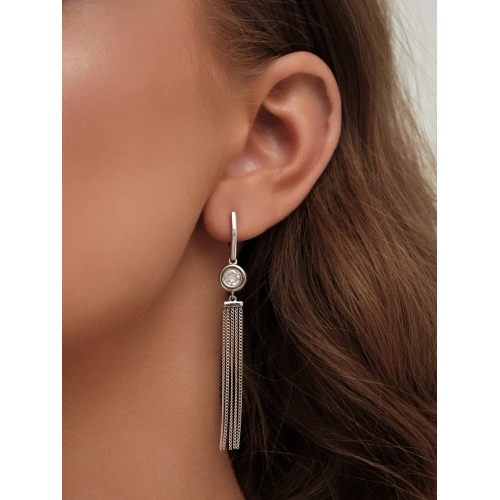 Серьги из серебра 925 пробы с фианитами