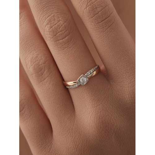 Кольцо из золота 585 пробы с фианитами