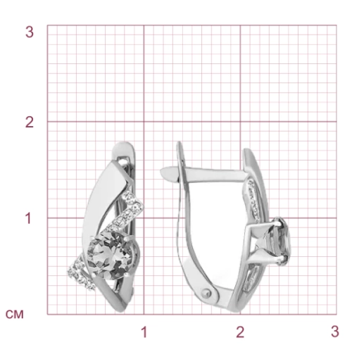 Серьги из золота 585 пробы с гранатами и фианитами