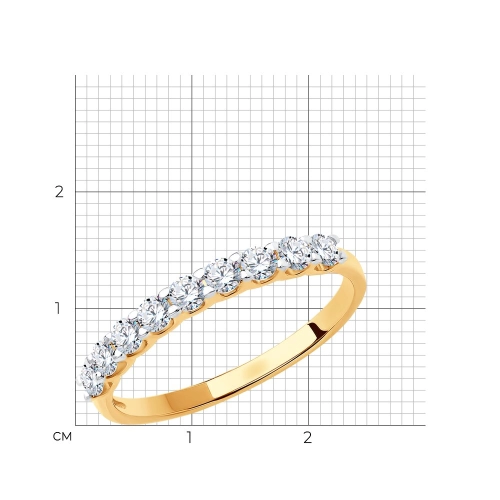 Кольцо из золота 585 пробы с фианитами