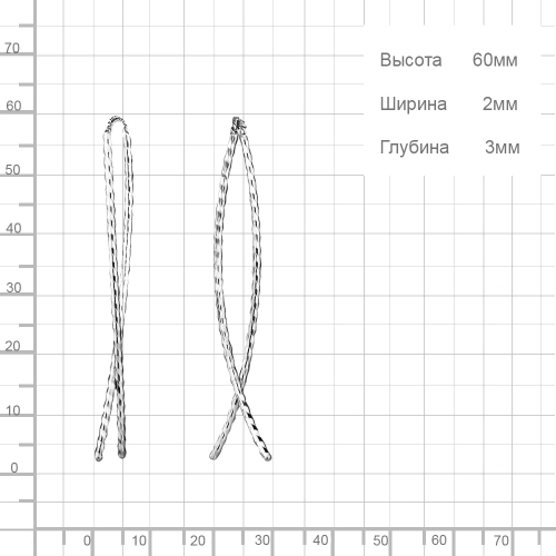 Серьги продевки из серебра 925 пробы