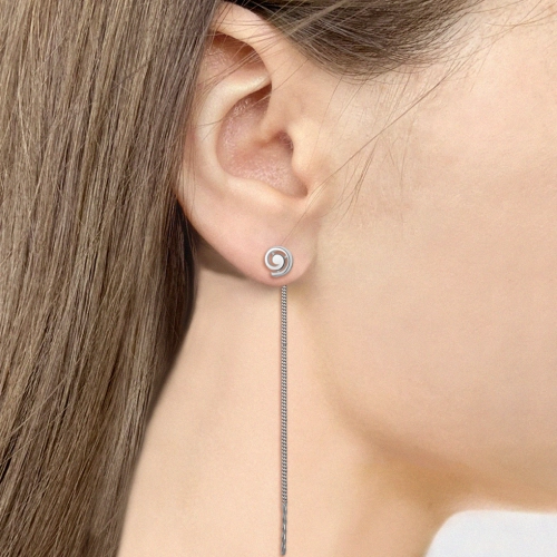 Серьги продевки из серебра 925 пробы