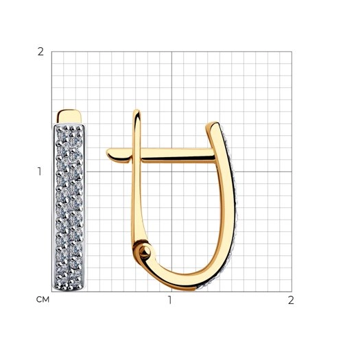 Серьги из золота 585 пробы с фианитами