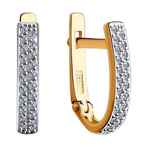 Серьги из золота 585 пробы с фианитами