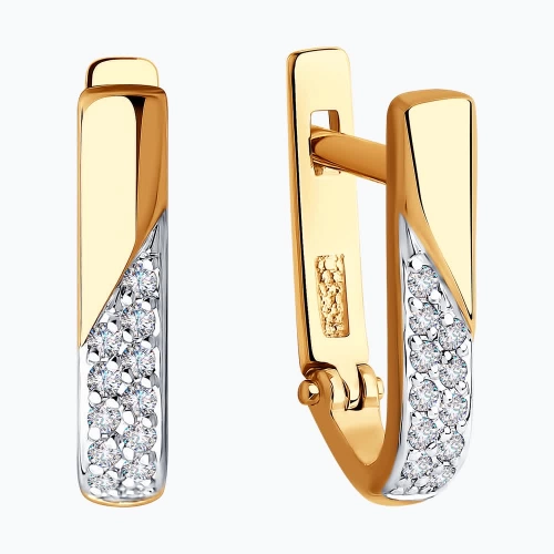 Серьги из золота 585 пробы с фианитами