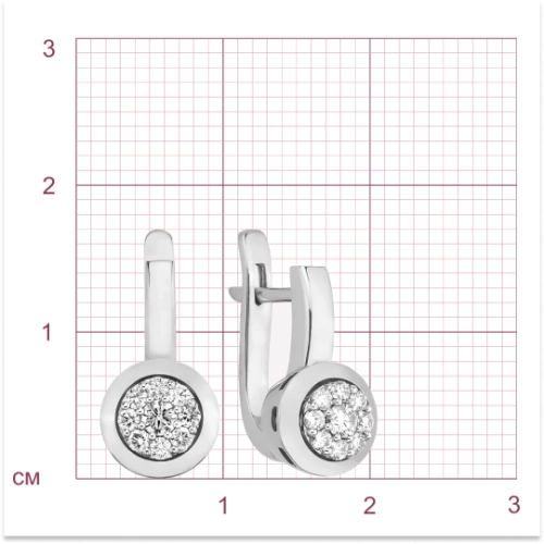 Серьги из белого золота 585 пробы с бриллиантами