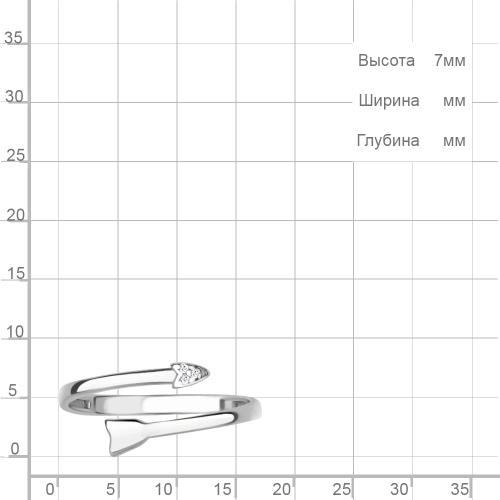 Кольцо из серебра 925 пробы с фианитами