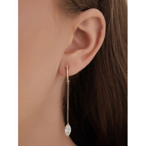 Серьги из золота 585 пробы с фианитами