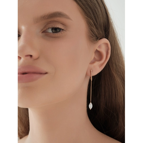 Серьги из золота 585 пробы с фианитами