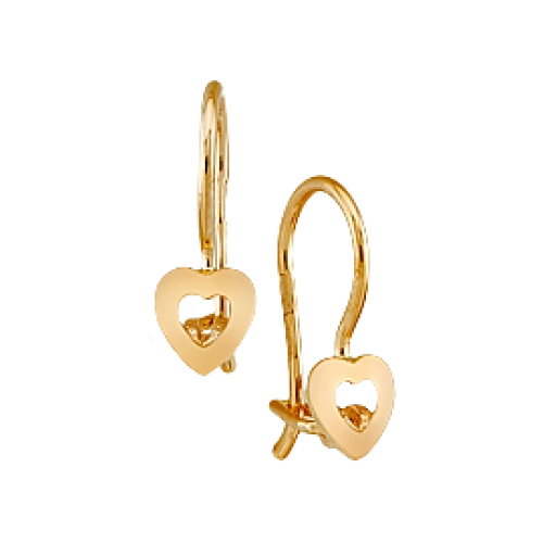 Серьги петельки из золота 585 пробы