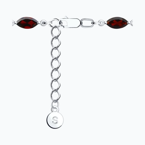 Браслет из серебра 925 пробы с гранатом