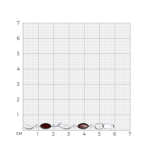 Браслет из серебра 925 пробы с гранатом