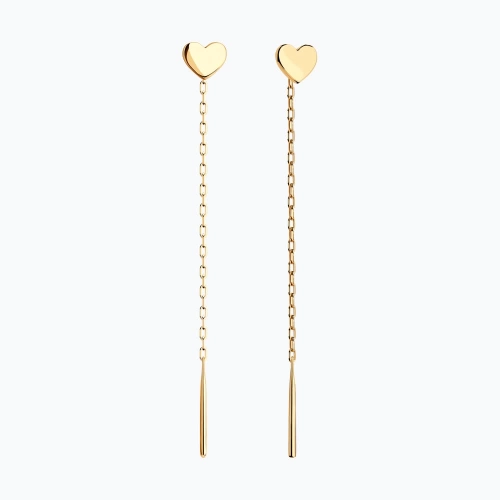 Серьги продевки из золота 585 пробы