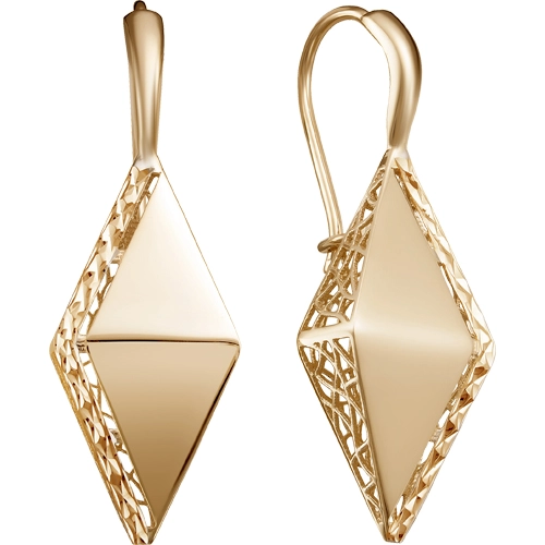 Серьги петельки из золота 585 пробы