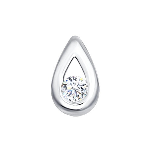 Подвеска бегунок из белого золота 585 пробы с бриллиантами