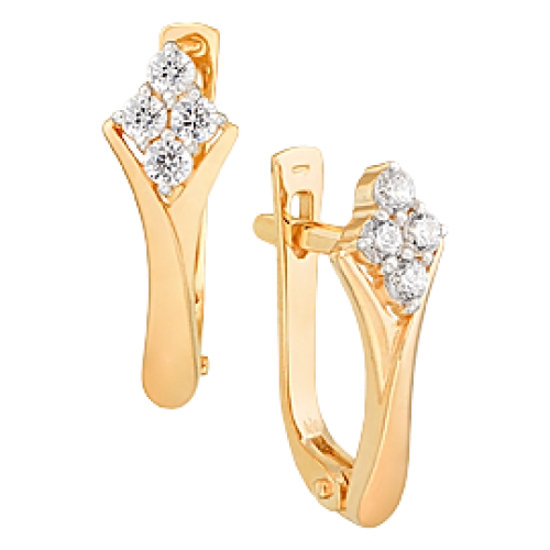 Серьги из золота 585 пробы с фианитами