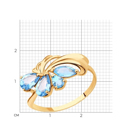 Кольцо из золота 585 пробы с топазом