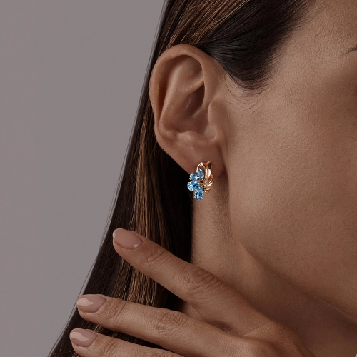 Серьги из золота 585 пробы с топазами