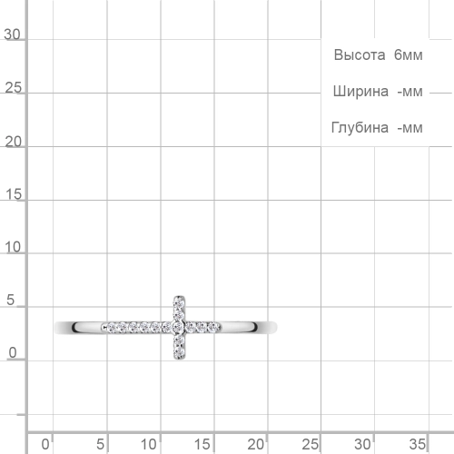 Кольцо из серебра 925 пробы с фианитами