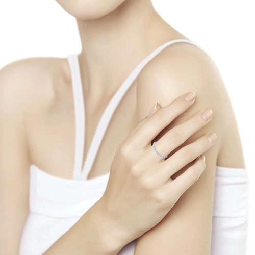 Кольцо из белого золота 585 пробы с бриллиантами